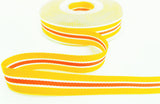 R5101 17mm Yellow-Orange-White Striped Grosgrain Ribbon by Berisfords