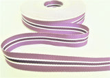 R5108 17mm Helio-Purple-White Striped Grosgrain Ribbon by Berisfords