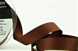 R5267 15mm Dark Brown Double Face Satin Ribbon by Berisfords