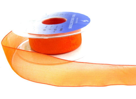 R5600 25mm Orange (Red and Yellow) Shot Sheer Ribbon. "Flamenco" by Berisfords