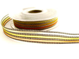 R5701 15mm Orange-Yellow-Green Striped Sheer Ribbon by Berisfords