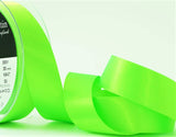 R5873 25mm Fluorescent Green Double Face Satin Ribbon by Berisfords