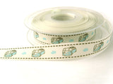 R6600 15mm Natural, Blue and Grey  VW Camper Van Printed Ribbon