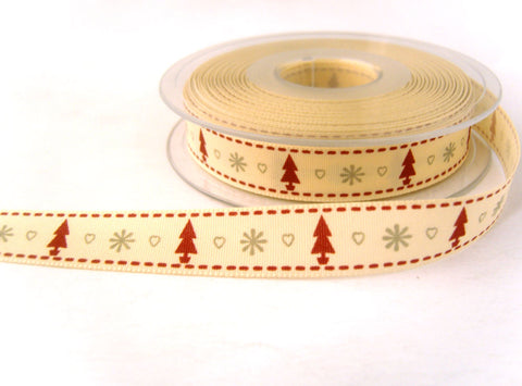 R6602 16mm Christmas Tree, Heart and Snowflake Design Ribbon