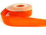 R6938 25mm Orange "Retro Stitch" Ribbon. Satin Borders,Taffeta Centre