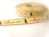 R7003 15mm Rustic Natural Charms "Another Year Wiser" Ribbon by Berisfords
