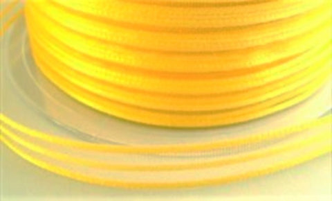 R7021 11mm Yellow Satin and Sheer Striped Ribbon by Berisfords