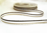R7091 8mm Silver,Black,White and Grey Solid and Sheer Striped Ribbon