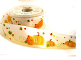 R7306 39mm Berisfords Printed Pumpkin Halloween Ribbon