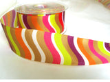 R7326 40mm "Vagues" Design Ribbon by Berisfords with Wire Edges
