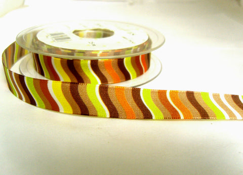 R7328 16mm "Vagues" Design Ribbon by Berisfords with Wire Edges
