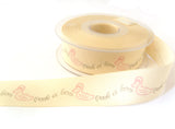 R7358 25mm Natural Rustic Taffeta Ribbon. "Peek a Boo" Design