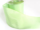 R6801 70mm Green "Stripes" Double Face Polyester Ribbon by Berisfords
