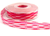 R7478 16mm Red, Fuchsia and Pale Pink Satin and Silk Stripe Ribbon