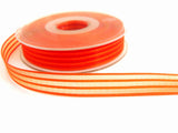 R7494 15mm Orange Delight Satin and Sheer Stripe Ribbon
