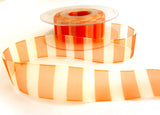 R7505 25mm Orange "Bold Stripe" Sheer Ribbon by Berisfords