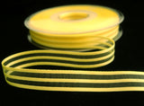 R7510 10mm Primrose Satin and Sheer Striped Ribbon by Berisfords