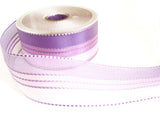 R7542 40mm Tonal Lilacs Sheer Ribbon with Satin Banded Stripes