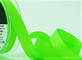 R7608 16mm Fluorescent Green Polyester Grosgrain Ribbon by Berisfords