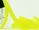 R7637 10mm Fluorescent Yellow Polyester Grosgrain Ribbon by Berisfords