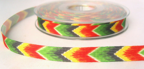 R7867 10mm Printed "African" Design Grosgrain Ribbon - Ribbonmoon