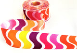 R7952 40mm Multi-Coloured Vagues Design Taffeta Ribbon by Berisfords