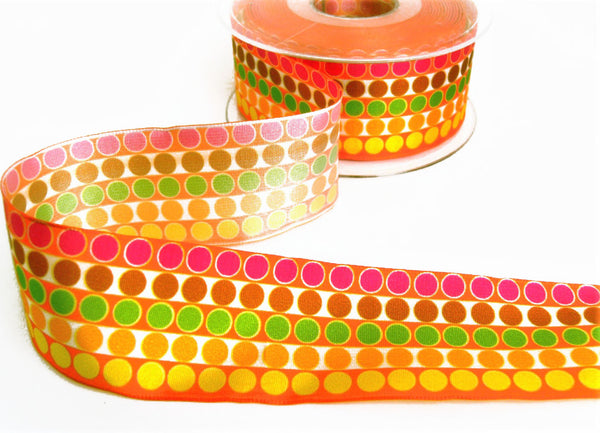 R7981 40mm Multi Colour-Spotty Striped Taffeta Ribbon by Berisfords ...