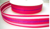 R7918 30mm Mixed Pinks, Purple Sheer and Woven Jacquard Striped Ribbon - Ribbonmoon