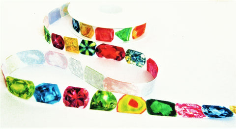 R8319 16mm Multi-Coloured Printed Grosgrain Ribbon by Berisfords