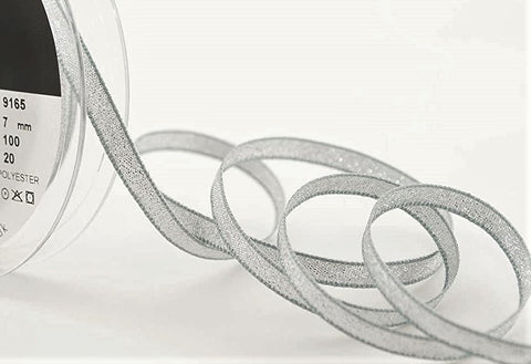 R8528 7mm Silver Metallic Lame Ribbon by Berisfords