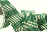 R8651 40mm Cedar Green Vintage Style Rustic Plaid Ribbon by Berisfords