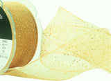 R8669 40mm Honey Gold Super Sheer Random Metallic Glitter Ribbon