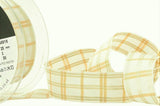 R8691 25mm Natural Regal Tartan Check Ribbon by Berisfords