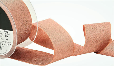 R7171 40mm Rose Gold Metallic Lame Ribbon by Berisfords