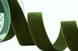 R8829 16mm Loden Green Nylon Velvet Ribbon by Berisfords