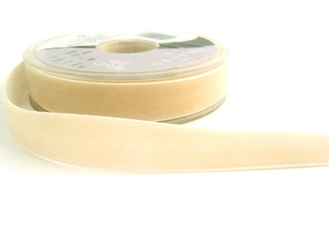 R8956 36mm Beige (Oyster) Nylon Velvet Ribbon by Berisfords