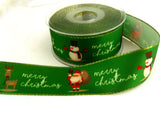 R8850 37mm Metallic Edge Satin Ribbon with a Christmas Design