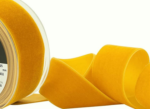 R8878 50mm Gold Yellow Nylon Velvet Ribbon by Berisfords