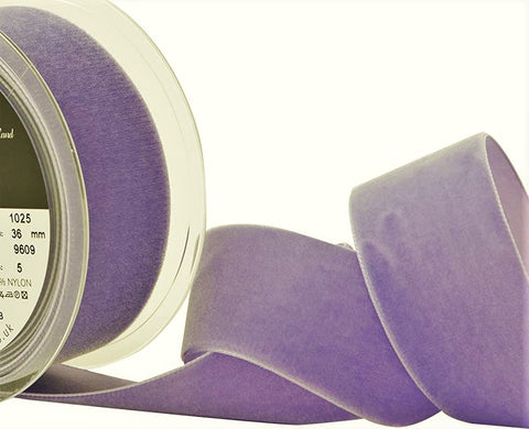 R8884 36mm Violet (Lilac) Nylon Velvet Ribbon by Berisfords