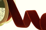 R9045 22mm Havanne (Rust Brown) Nylon Velvet Ribbon by Berisfords