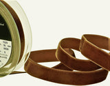 R9069 16mm Tabac (Mid Brown) Nylon Velvet Ribbon by Berisfords
