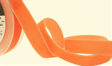R9079 22mm Apricot Nylon Velvet Ribbon by Berisfords
