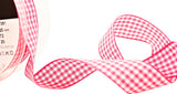 R9348 25mm Shocking Pink Polyester Gingham Ribbon by Berisfords