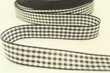 R9364 15mm Black-White Polyester Gingham Ribbon by Berisfords