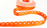 R9409 14mm Orange Satin Love Lace Heart Ribbon by Berisfords