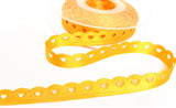 R9411 12mm Gold Yellow Satin Love Lace Heart Ribbon by Berisfords