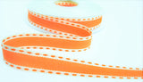 R9459 15mm Orange Neon Stitch Grosgrain Edge Ribbon, Berisfords
