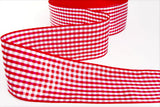 R9468 40mm Red-White Polyester Gingham Ribbon by Berisfords