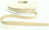 R9481 7mm Oatmeal-White Stitch Edge Denim Type Ribbon, Berisfords