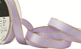 R9491 15mm Orchid Double Faced Gold Metallic Edge Satin Ribbon, Berisfords